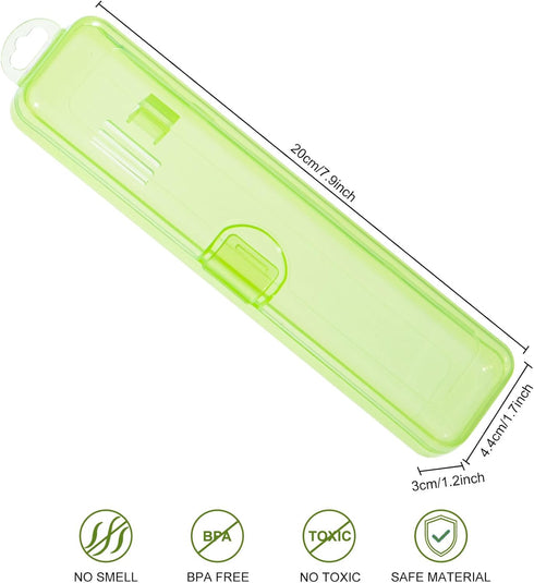 Toothbrush Case, 2 Packs, Transparent Green Travel Case, Portable Toothbrush Holder for Traveling