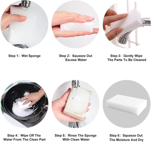 Magic Erasers Sponge, 100 Pack Extra Premium Melamine Sponge Foam Cleaning Pads in Bulk, Non-Scratch Household Kitchen