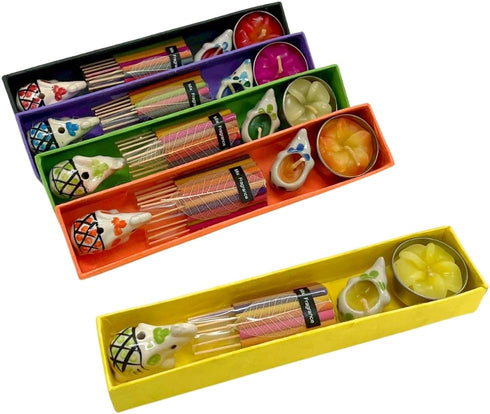 Set of 5 Aromatherapy Gift Set with Incense Holder, Incense Sticks &