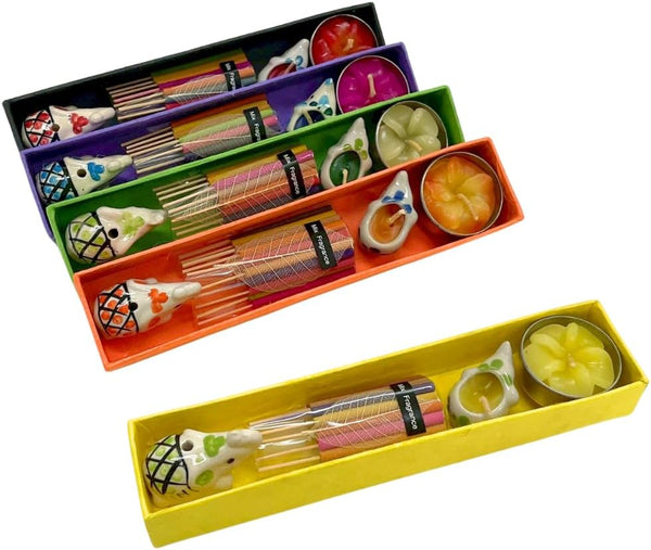 Set of 5 Aromatherapy Gift Set with Incense Holder, Incense Sticks &