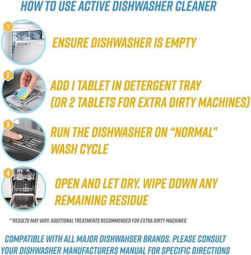 Dishwasher Cleaner And Deodorizer Tablets, 24 Pack Heavy Duty Deep Cleaning Pods for Dishwasher
