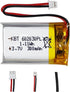 KBT 3.7V 300mAh Li-Polymer Battery: 602030 Lipo Replacement Batteries with PH 1.25 JST Connector