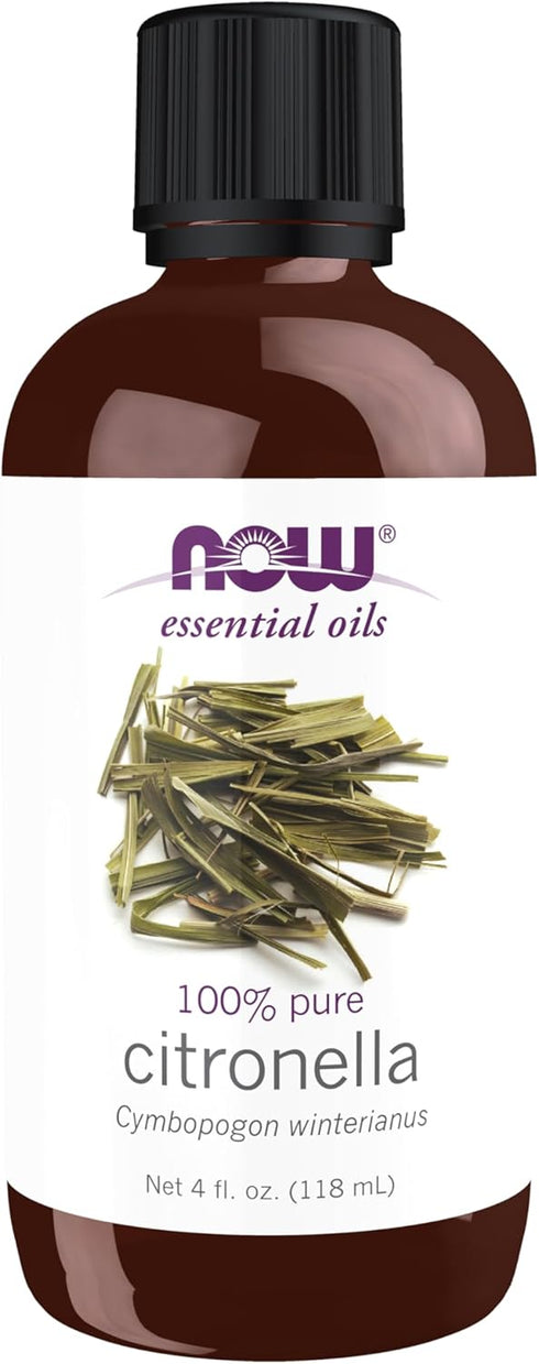 NOW Essential Oils Citronella Oil, 4-Ounce, 100% Pure, Vegan, Aromatherapy Scent