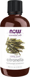 NOW Essential Oils Citronella Oil, 4-Ounce, 100% Pure, Vegan, Aromatherapy Scent