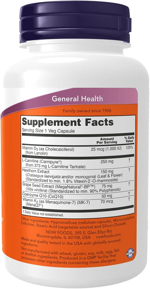 NOW Foods Clinical Cardio Supplements for Cardiovascular Support, 90 Veg Capsules