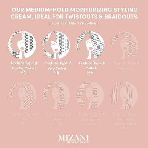 Mizani True Textures Curl Define Pudding for Curly Hair - Moisturizing, Prevents Frizz with Coconut Oil