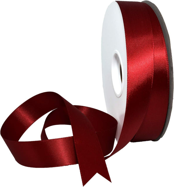 Morex Ribbon Double Face Satin 7/8" X 50 YD Sherry Ribbon for Gift Wrapping, Crafts, Wedding Gifts