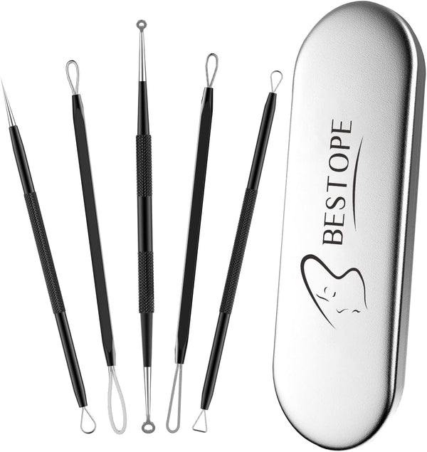 TAYTHI Blackhead Remover Tool Kit, Pimple Popper Extractor Tool for Face, Stainless Steel for Comedone, Zit, Acne,