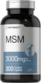 Horbaach MSM Supplement, 3000mg, 300 Coated Caplets, Vegetarian, Non-GMO, Gluten Free