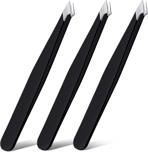 Honoson 3 Pieces Stainless Steel Eyebrow Tweezers, Pointed Tip for Precision Hair Removal