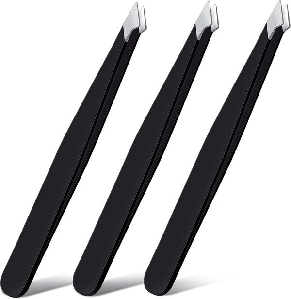 Honoson 3 Pieces Stainless Steel Eyebrow Tweezers, Pointed Tip for Precision Hair Removal