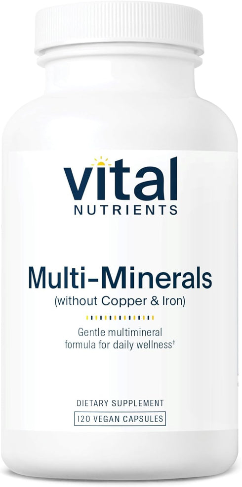 Vital Nutrients Multi-Minerals, Vegan Daily Multimineral, 120 Capsules, No Copper or Iron