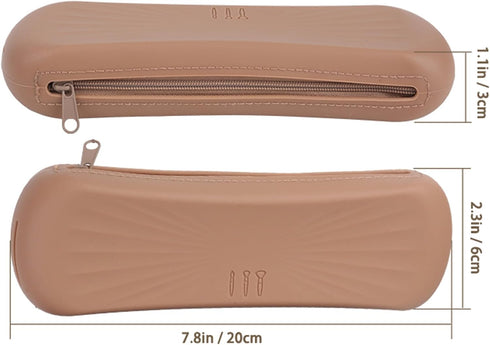 Silicone Travel Makeup Brush Holder, Makeup Bag, Silicone Makeup Case, Brush Travel Case (Pink), SILICONEBAG_001