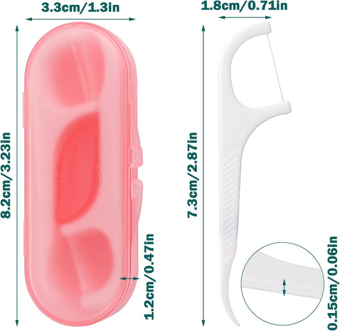 Dental Floss 4 PCS Travel Case - Portable Refillable Dental Floss Picks Organizer 40 Picks