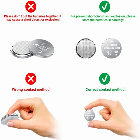 CR2032 Battery 3V Lithium Button Cell Coin, 50 pcs Pack, 2032 Battery