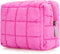 E-Tree Cute Makeup Bag - Quilted Cosmetic Pouch for Purse, Toiletry Zipper Pouch, Checkered Travel Case