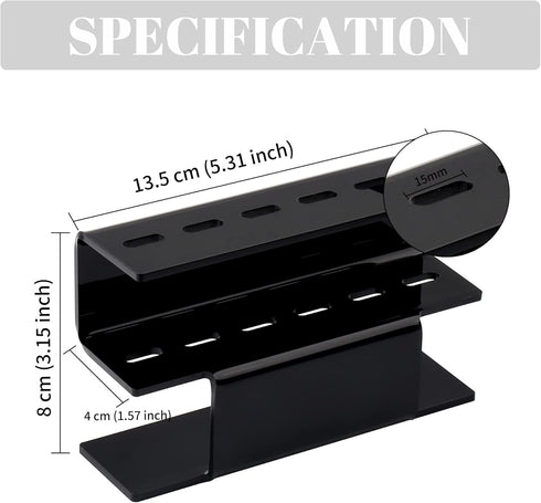 Lash Extension Supplies GEMERRY Tweezer Holder - Acrylic Display Storage for 6 Pcs Tweezers (Black)