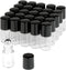 Wresty 25 Pcs Clear Glass Mini Roll On Bottles, Empty Essential Oil Roller Ball Bottles with Black Cap (2ml)