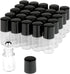 Wresty 25 Pcs Clear Glass Mini Roll On Bottles, Empty Essential Oil Roller Ball Bottles with Black Cap (2ml)