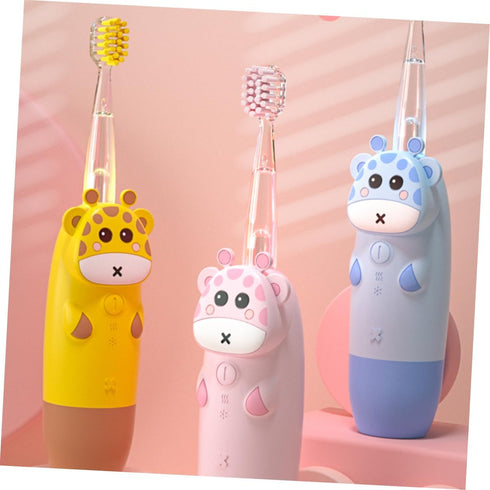 Set Set Boy Girl Electric Toothbrush Sonic Vibrating Toothbrush for Boy Girl Ergonomic Non-Slip Handle Colorful Light