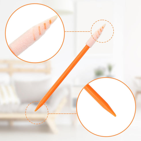 Wellgler's Foam Cleaning Swabs, Multi-Purpose Cleanroom Foam Tip Cleaning Swab Kitip Cleaning Swab Kit (orange100)
