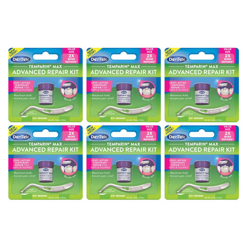 DenTek Temparin Max Advanced Dental Repair Kit, 13+ Repairs, Pack of 6