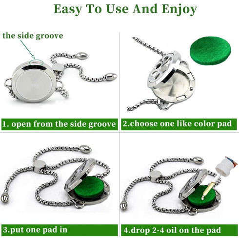 Popeoiuh 8 Essential Oil Diffuser Bracelets for Women Aromatherapy Lotus Locket Bracelet Adjustable Jewelry with Color