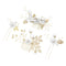 NUOBESTY 4Pcs Wedding Hair Clip Comb, Handmade Bridal Hair Clip, Pearl Floral Leaf Accessories for Women Wedding (White)
