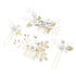 NUOBESTY 4Pcs Wedding Hair Clip Comb, Handmade Bridal Hair Clip, Pearl Floral Leaf Accessories for Women Wedding (White)