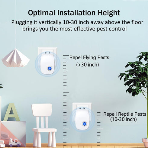 Ultrasonic Pest Control Repellent Plug-in, 6 Packs for Mice, Mosquito, Insect, Spider, Bug, Ant, Cockroach