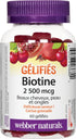 Webber Naturals Biotin Gummies, 2500 mcg, Cherry Pomegranate, 60 Gummies