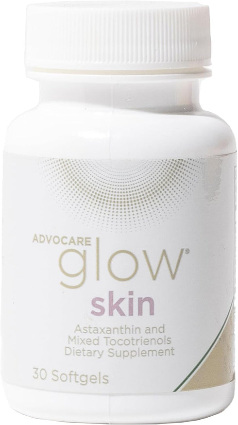 AdvoCare Glow Skin - Glowing Skin Care Supplement with Astaxanthin, Carotenoids, Tocotrienols & Vitamin E, 30 Softgels
