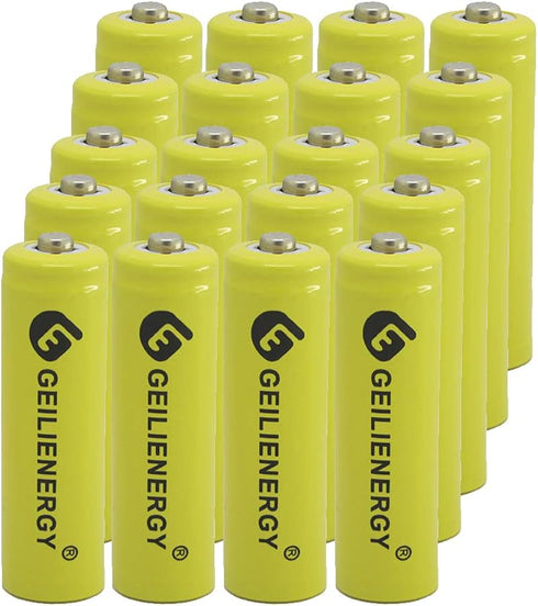 20 Pack Ni-CD 600mAh AA Rechargeable Batteries for Solar Lights, Rechargeable Batteries NiCd for Solar Lamp