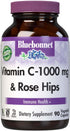 Bluebonnet Nutrition Vitamin C-1000 mg Plus Rose Hips Vegetable Capsules for Immune Health, 90 Count