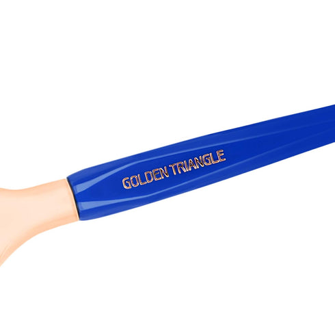 Bdellium Tools Professional Makeup Brush, Golden Triangle 952 Small Rounded Blender, Blue, 1pc