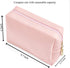 PU Leather Cosmetic Bag for Women, Minimalist Makeup Pouch for Daily Use, Portable Water-Resistant Toiletry Bag (Rose