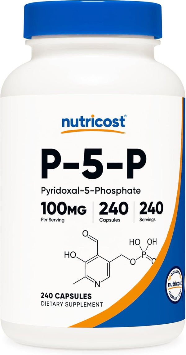 Nutricost P5P Vitamin B6 Supplement 100mg, 240 Capsules - Vegetarian Friendly, Non-GMO, Gluten Free