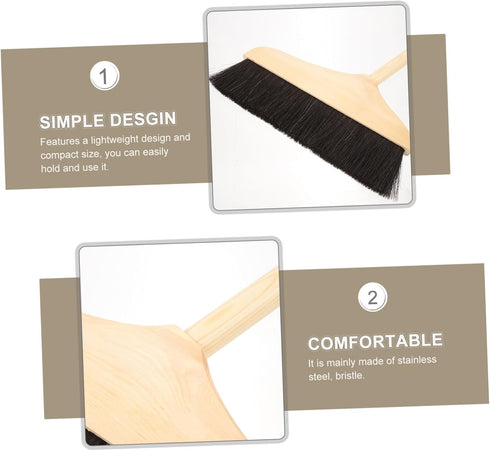 Pine Horsetail Broom for Hair Removal, Indoor Dust Broom, Angled Kitchen Broom, Soft Fur Cleaning Brush