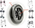 Universal Walker Replacement Wheels, 5” Caster Wheels, 5/16" (8MM) Axle Mounting Hole, 30MM Shaft Height, 1 Pair, Black