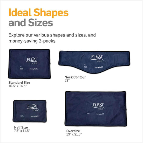 FlexiKold Gel Soft Flexible Ice Packs for Injuries, Reusable Cold Compress, Medium - 7.5” x 11.5”