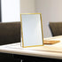 LONGSHENG Gold Vanity Makeup Mirror, Rectangle Table Desk Countertop Mirror for Bathroom Home Decor