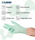 LANON 5 mil Vitamin-E Coated Latex Disposable Gloves, Food-Contact Grade, Green, Small