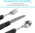 Vive Adaptive Utensil Set - Arthritis Aid Silverware for Parkinsons, Easy Grip for Trembling Hands, Heavy Spoon