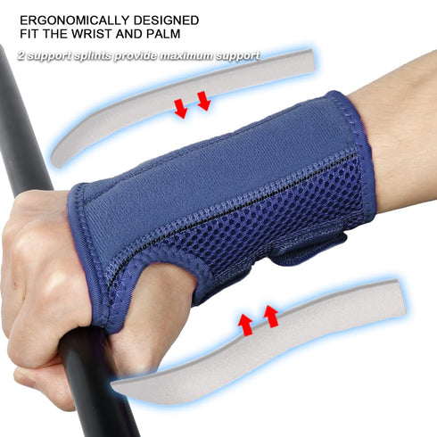 NuCamper Wrist Brace - Carpal Tunnel Support for Men and Women, Adjustable Splints with Compression Sleeve