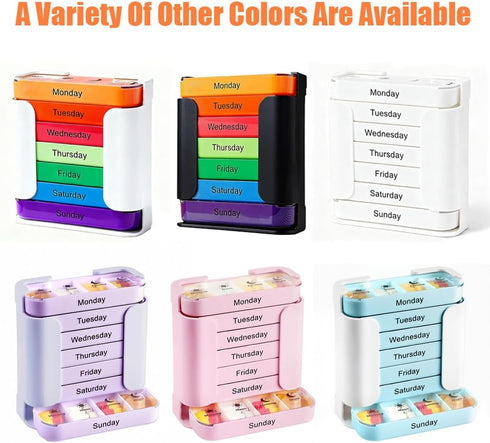 VFRCD 7-Day 4X 7 Medication Organizer - for Effortless Health Management: a Day Days a Week Stackable Pill Organizer |