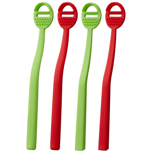 Tongue Scraper Cleaner 4 Pack – BPA Free – Oral Hygiene Care – Reduce Bad Breath – Double Scraper