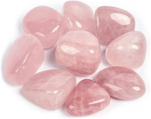 ZenQ 1/2 lb Tumbled Rose Quartz Stones for Wicca, Reiki, Energy Crystal Healing, Natural from Brazil