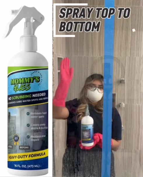 Mommy's Glass 2 1 16 oz in Hard Water Spot Remover and Repellent Spray, Heavy-Duty Formula, No Scrubbing Needed, fl