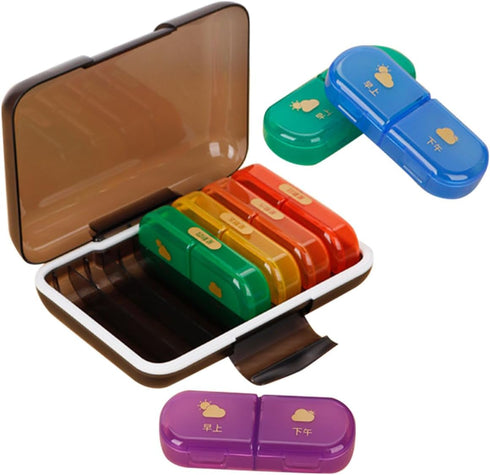 Weekly Pill Organizer Multi-Grid Medicine Case Portable Travel Pill Box Small Organizer