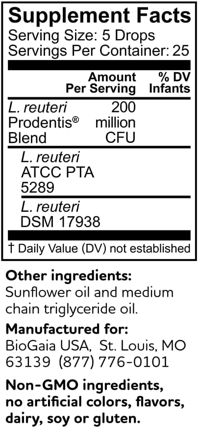 BioGaia Prodentis Drops, 25 Day Supply, Dental Probiotics for Teeth & Gums, Promotes Oral & Gut Health